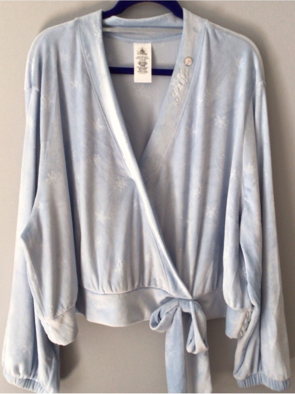 Disney Elsa Frozen Lt. Blue Velour Long Sleeve Top 3X